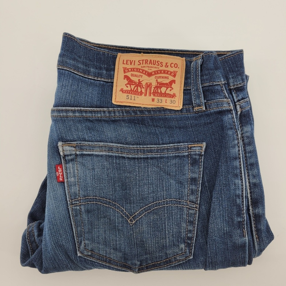 Levis 511 Slim Fit Jeans Mens 33x30 Blue Denim PC9-04511-1150